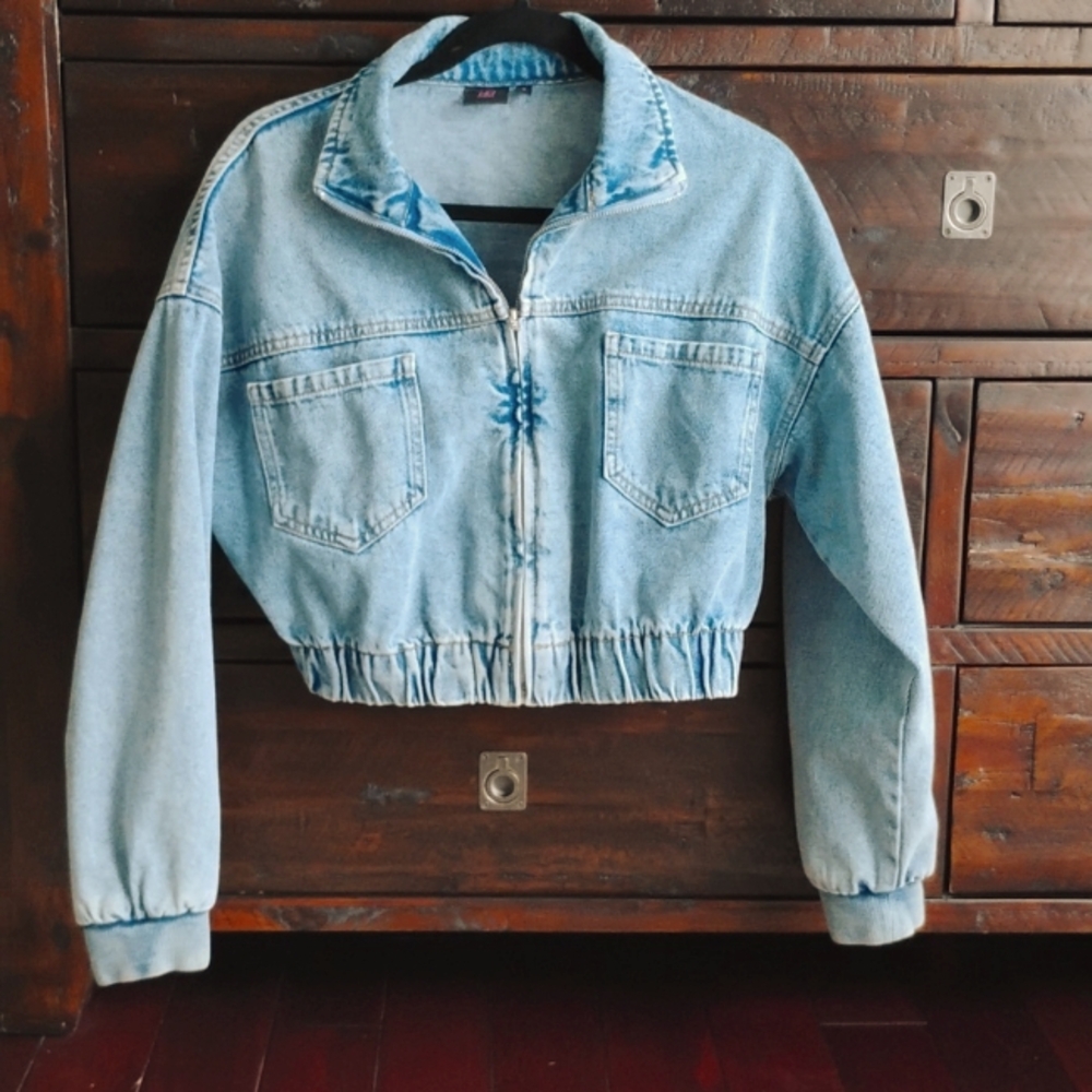 High waist jean jacket medium size